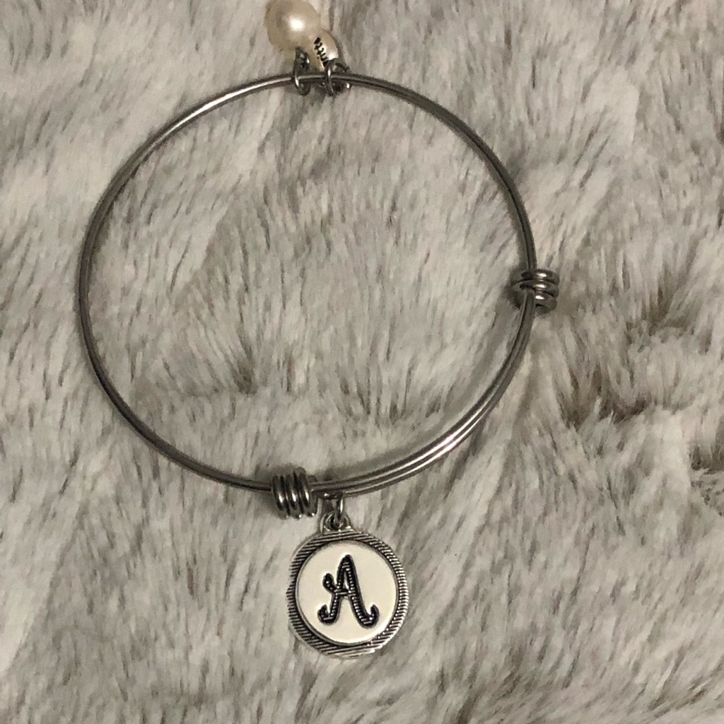 Adjustable A Initial Bangle